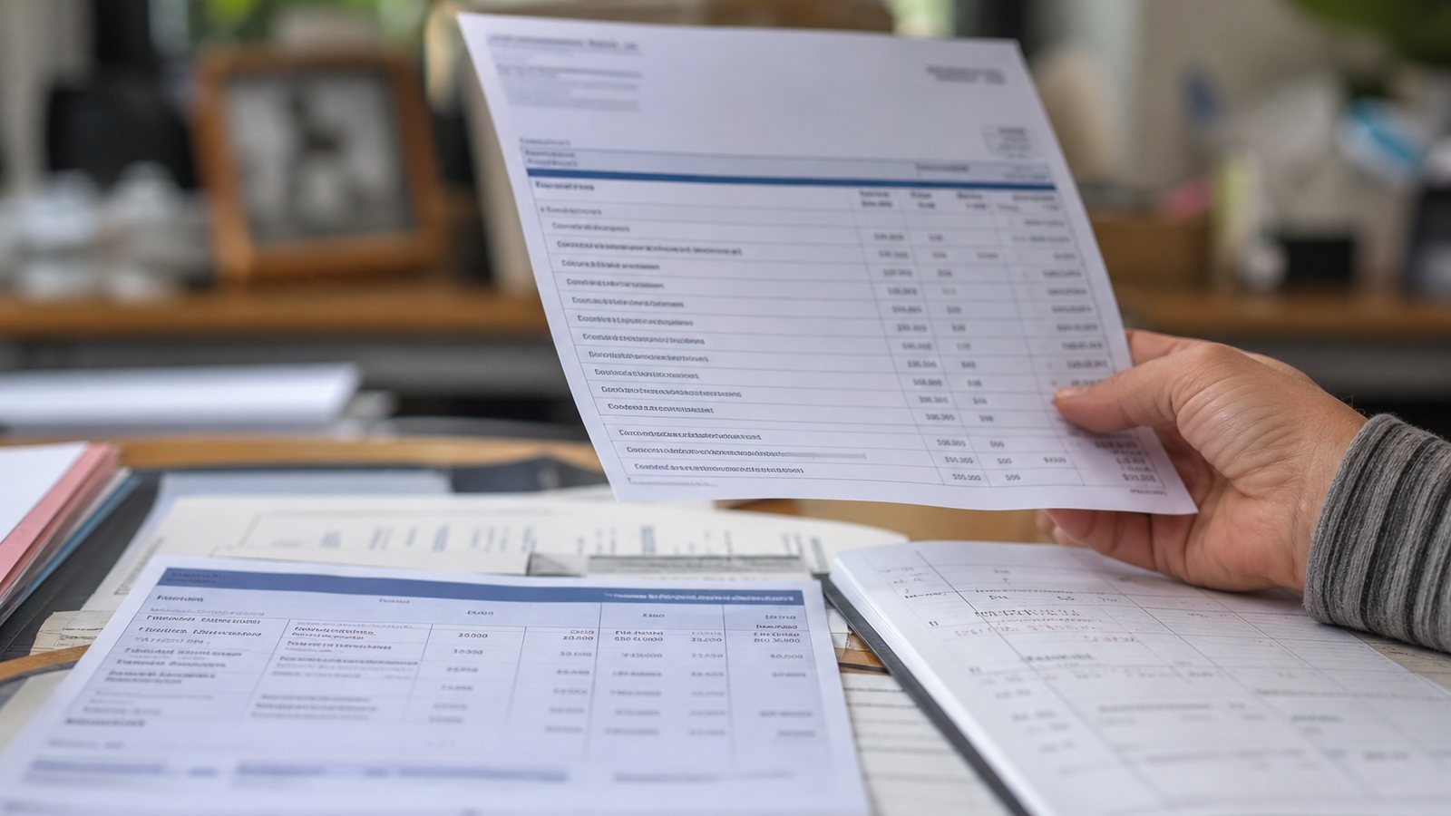 Trésorier d'association comparant le relevé bancaire et le calendrier de versement d'une subvention
